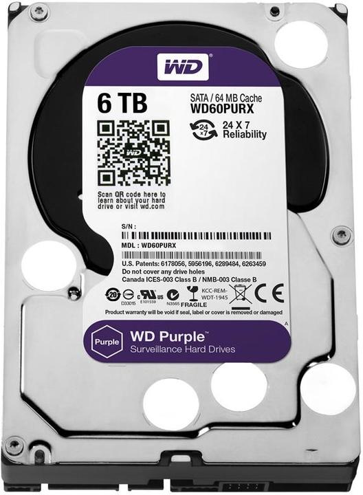 Produktbild WD Purple Surveillance Hard Drive WD60PURX (6 TB, 3.5", CMR)