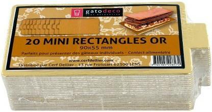 Actual product image Patisdécor Support à pâtisserie - Mini rectangle doré (20pcs) (20 x)