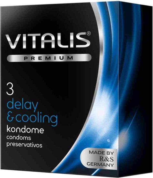Immagine prodotto Vitalis PREMIUM "Delay & Cooling" 3 preservativi ritardanti con un eccitante effetto freddo (3 pz.)