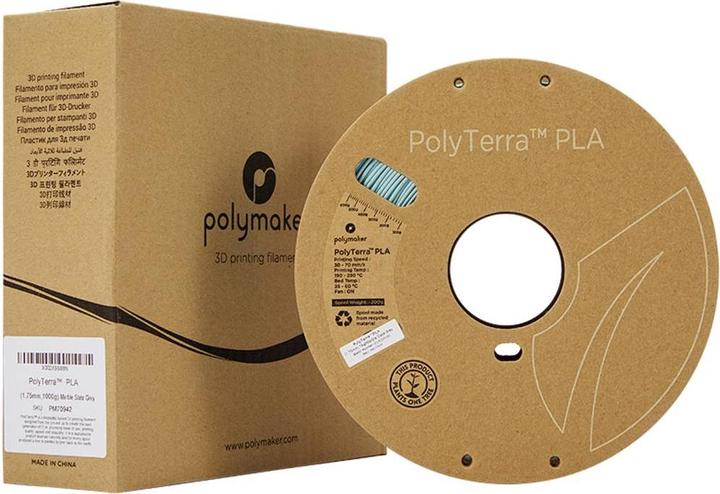 Actual product image Polymaker PolyTerra (PLA, 1.75 mm, 1000 g, Grey)