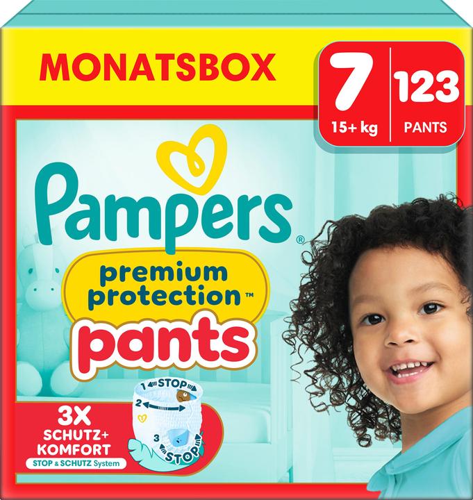 Pampers Premium Protection Pants (Gr. 7, Monatsbox, 123 Stück)