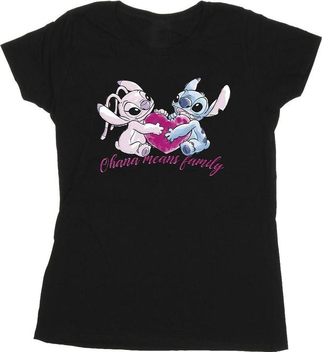 Immagine prodotto Disney Lilo And Stitch Ohana Heart With Angel Maglietta Donna (XXL)