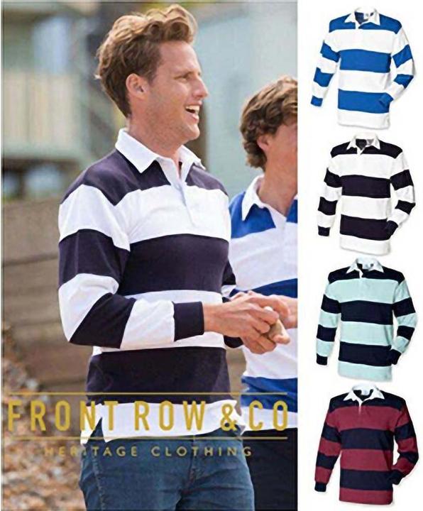 Actual product image Front Row Rugby polo shirt long-sleeved striped (S)