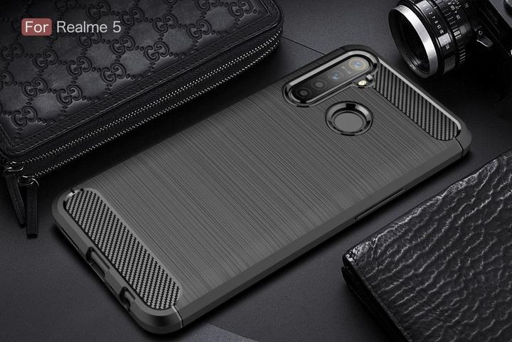 Actual product image Screenguard Realme 5 Cover Carbon Brushed Soft TPU (Realme 5)