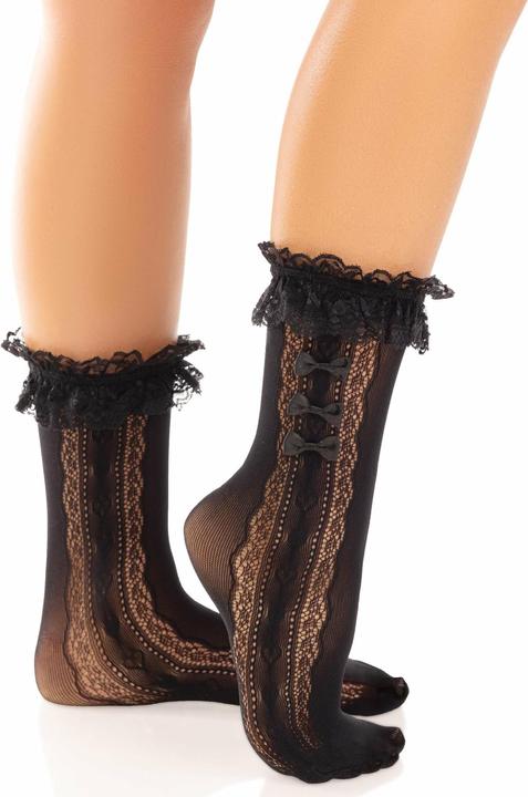 Actual product image Leg Avenue Socks With Frills Black (One size)