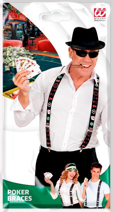 Image du produit Widmann Bretelles réglables avec pinces Motifs Poker (Taille unique)