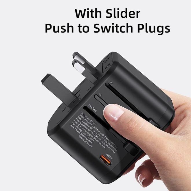 Actual product image Usams T59 Travel Charger with 20W Dual USB-A + Type-C