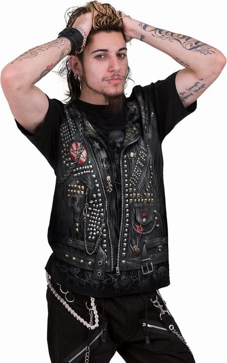Actual product image Spiral Unisex Adult Goth Metal T-Shirt (S)