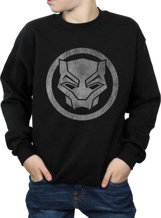 Actual product image Boys Black Panther Distressed Icon Sweatshirt (140, 146)