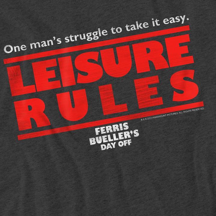 Immagine prodotto Ferris Bueller´s Day Off Ferris Bueller's Day Off Leisure Rules Maglietta Adulto Unisex (XXL)