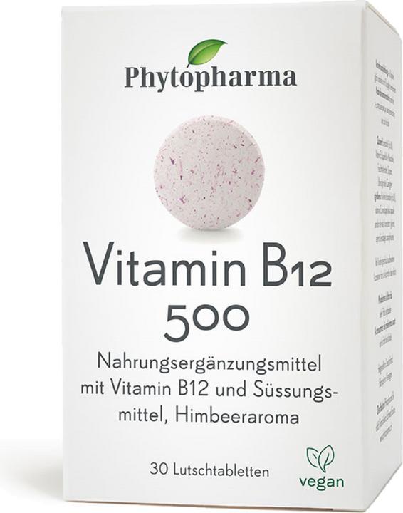 Actual product image Phytopharma Vitamin B12 Lutschtablette 500 mcg (30 Piece, Pills, 40 g)