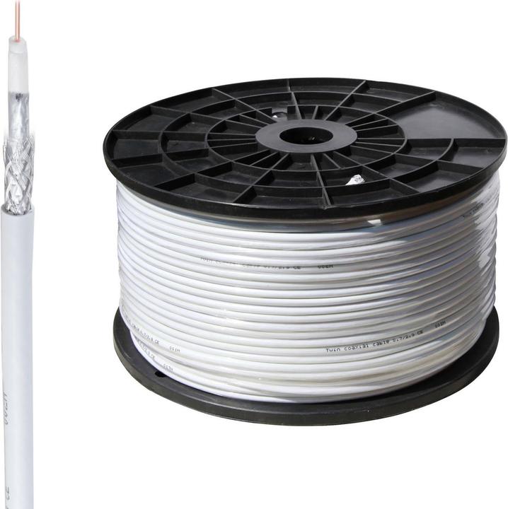 Image du produit Shiverpeaks ®-BASIC-S--Câble coaxial SAT 1,0 / 4,6, blindé 4 fois, ALU, anneau -DIGITAL CCS > 120 dB, 100m (120 dB, Câble d'antenne)