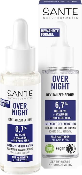 Immagine prodotto Sante Cosmetici naturali per la cura del giorno e della notte Siero rivitalizzante notturno con oliva (30 ml)