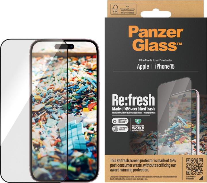 Immagine prodotto PanzerGlass Re:fresh (1 Pezzo/i, Apple iPhone 15)
