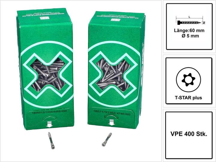 Actual product image Spax SB-Schrauben D ZK, INOX A2, 5.0x60 (400 Screws per piece)
