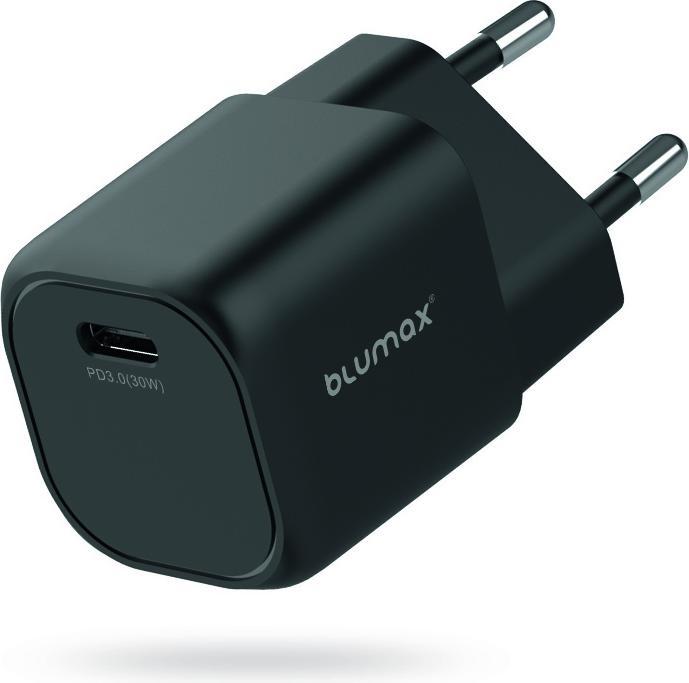 Blumax GaN PD Wall Charger 5/12/15V 30W USB-Typ-C Black (30 W)
