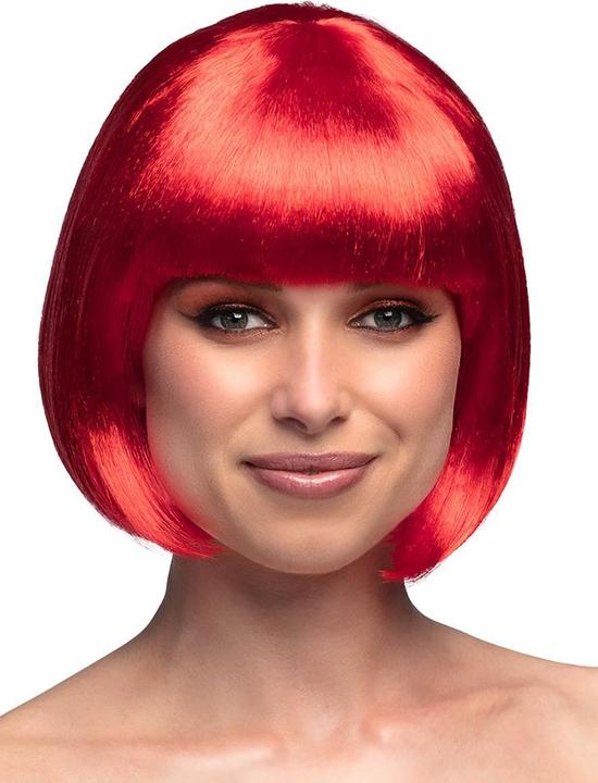 Actual product image Fasnacht Wig Cabaret red