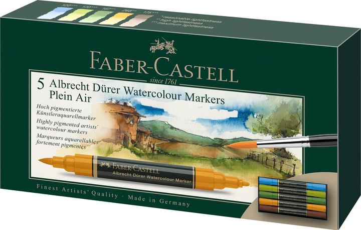 Produktbild Faber-Castell Wasserfarben Marker Albrecht Dürer 5er Etiu, Plein Air (Braun, 1 mm, 5 x)