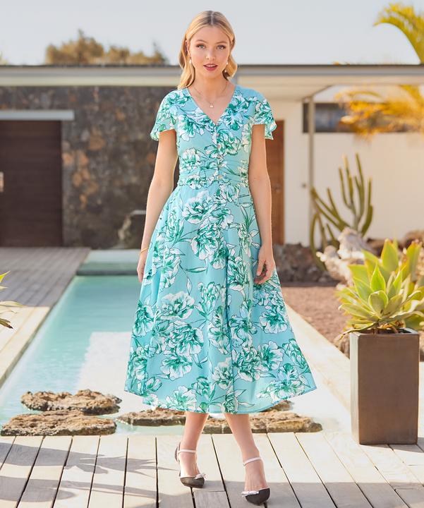 Actual product image Joe Browns Button Through Short Sleeve Floral Dress (12)