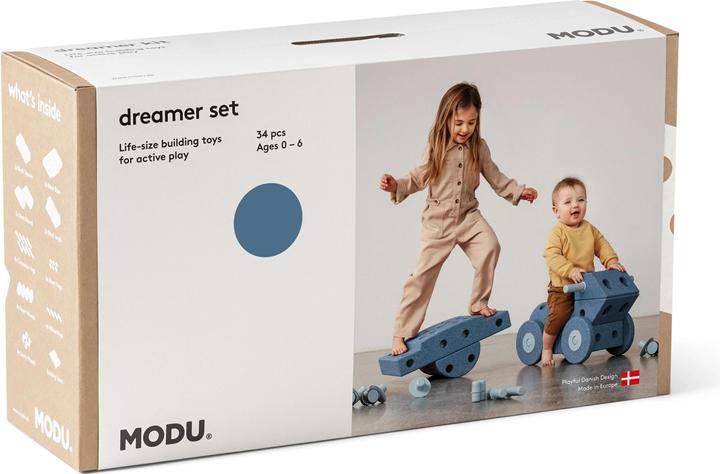Produktbild Modu Dreamer Kit - Zachte blokken- 33 onderdelen - Open Ended speelgoed- Speelgoed 1 -2-3 jaar - Deep Blu