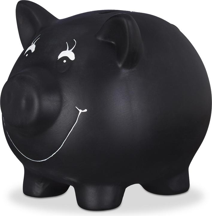 Relaxdays Piggy bank for labeling (17 x 13 x 14 cm)