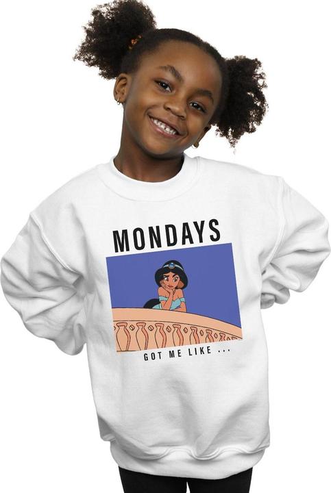 Actual product image Disney Princess Girls Jasmine Mondays Got Me Like Sweatshirt (140, 146)