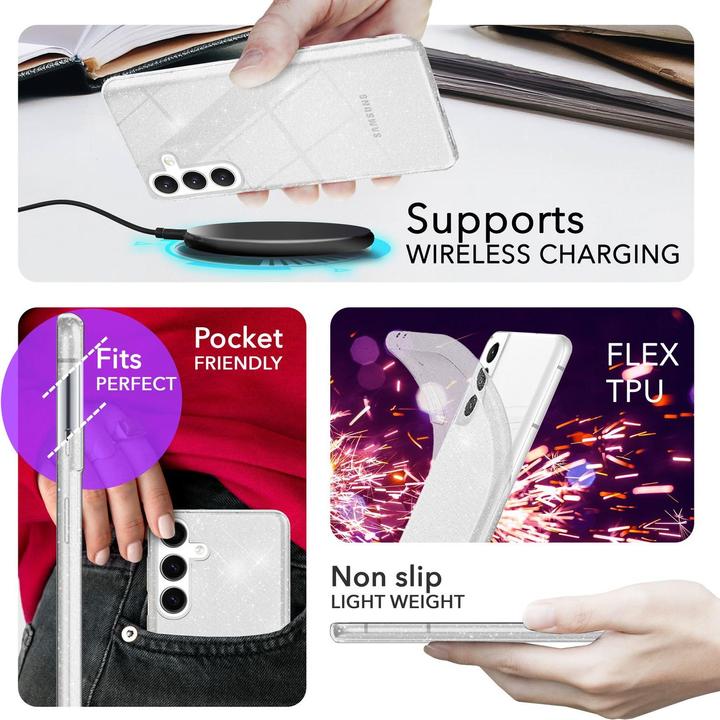 Produktbild Nalia Klare Glitzer Silikon Hülle (Samsung Galaxy S24+)