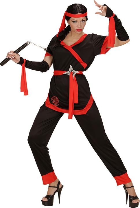 Immagine prodotto Widmann NINJA GIRL (giacca, pantaloni, cintura, guanti senza dita, cordoncini, fascia per capelli), XS (XS)