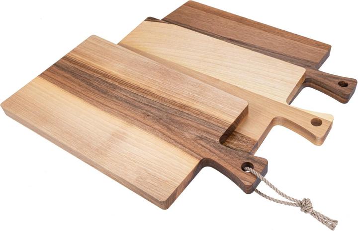 Image du produit La Mia! Planche à découper avec poignée - noyer huilé - 40 x 20 x 2 cm FSC® avec cordelette en chanvre
