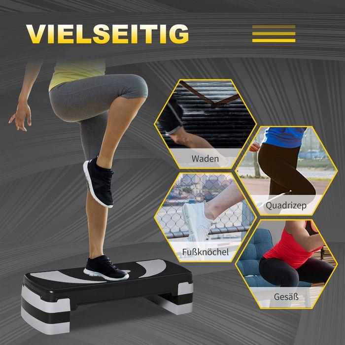Actual product image Swisshandel24 Stepping board Aerobic stepper height-adjustable with 3 levels (10/15/20 cm) Fitness exercise bike