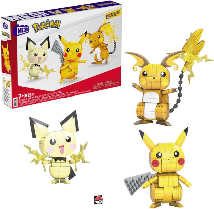 Produktbild Mega Construx Pokémon Trio (Pichu, Pikachu, Raichu)