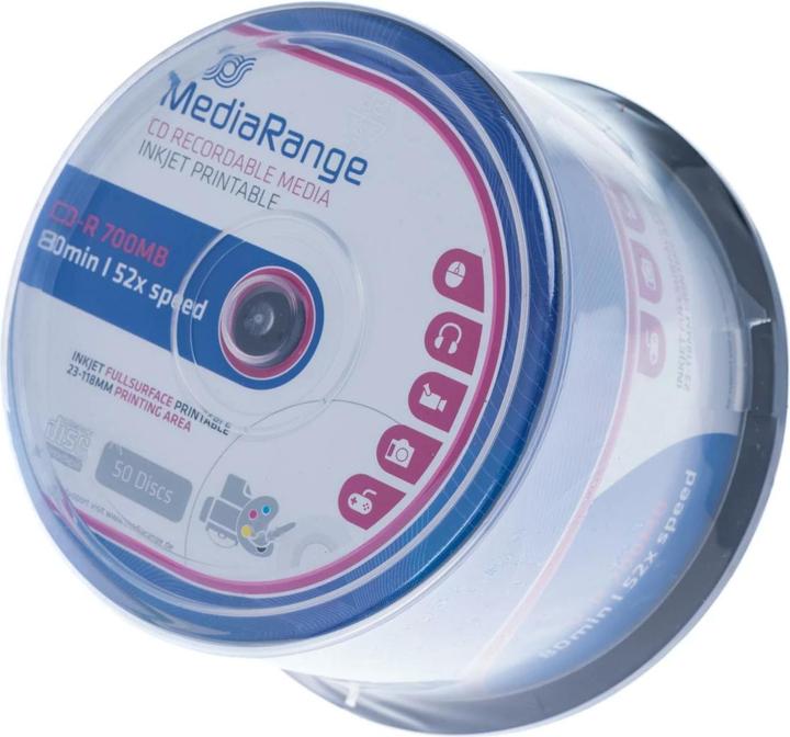 Immagine prodotto MediaRange Supporto CD-R 700 MB, fuso (50 pezzi), tipo di supporto (50 x)