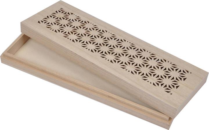 Natura Punto Noble wooden pencil box, lasered pattern, natural, 25 x 8,5 x 3 cm