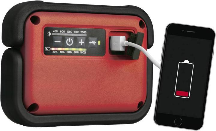 Produktbild 4K5 Unempfindlicher LED-Baustrahler mit guter Leuchtkraft und integrierter Powerbank, geeignet für de... (2000 lm)