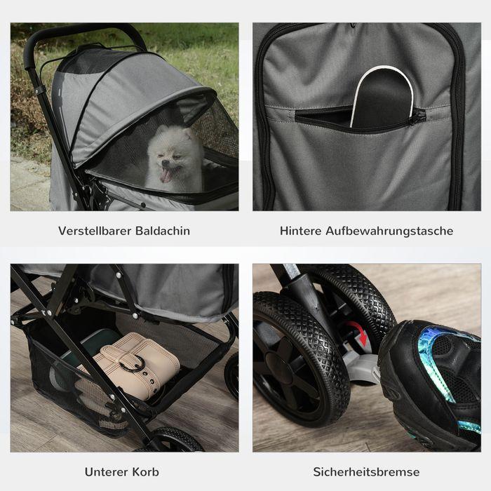 Produktbild Swisshandel24 Hundebuggy Hundewagen Buggy für kleine Hunde und Katzen Haustierwagen Pet Stroller Katzenbuggy Oxfor (Hund, Faltbar)