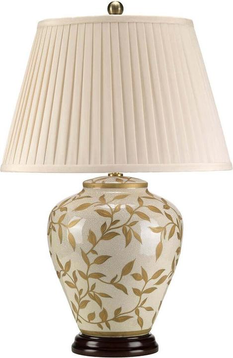 Elstead Lighting Leaves Brown Gold Lampe de table E27 brun et or crème, Made in UK (E27)