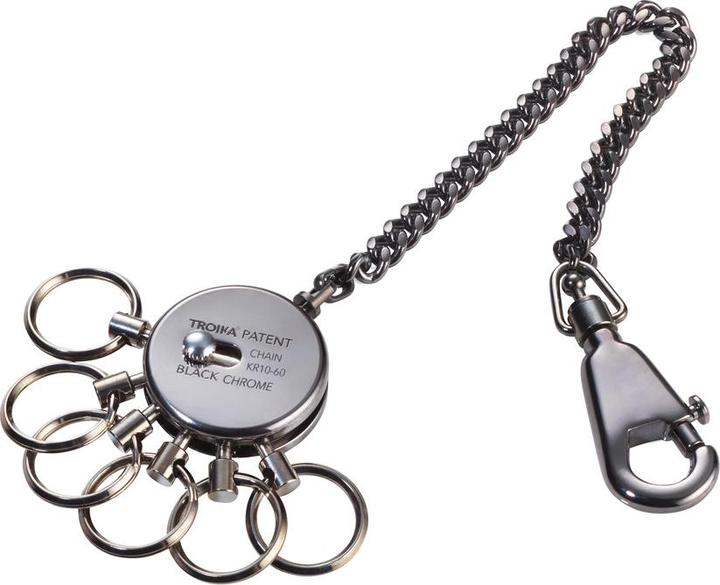 Produktbild Troika PATENT CHAIN Schlüsselanhänger mit Kette, rund, glänzend grau