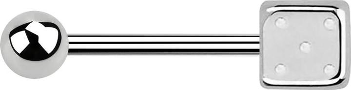 Produktbild Star Piercing Micro Barbell silber mit Kugel und Würfel (Chirurgenstahl 316L, ohne Messing)