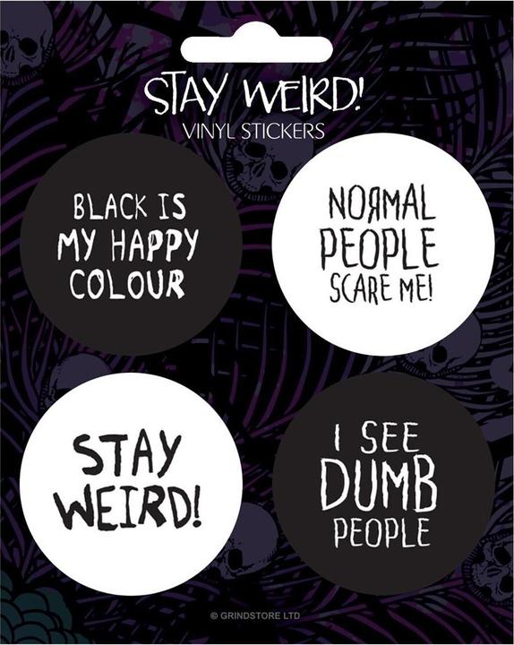 Actual product image Grindstore Stickers Stay Weird Vinyl 4-pack