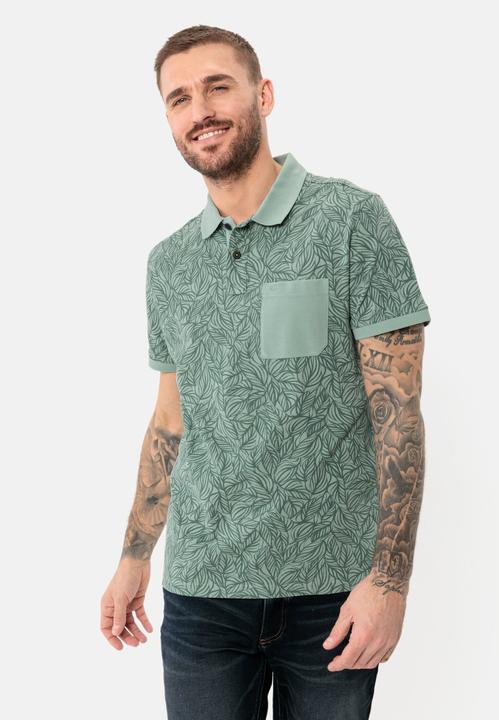 Produktbild Camel Active Piqué Poloshirt aus reiner Baumwolle mit floralem Allover-Print (3XL)