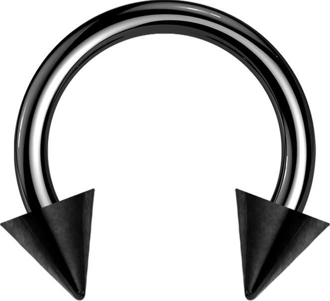 Star Piercing Micro Circular Barbell schwarz mit zwei Cones (Chirurgenstahl 316L, ohne Messing)