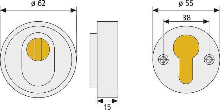 Actual product image Abus RHZS415 F4 EK Protective escutcheon, bronze