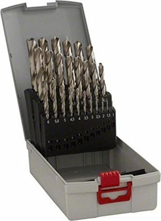 Actual product image Bosch Professional Zubehör HSS twist drill set PointTeQ, 25 pcs, ProBox, 1-13 mm (12.5 mm, 13 mm, 9.5 mm, 10 mm, 10.5 mm, 11 mm, 11.5 mm, 12 mm, 6.5 mm, 7 mm, 7.5 mm, 8 mm, 8.5 mm, 9 mm, 3.5 mm, 4 mm, 4.5 mm, 5 mm, 5.5 mm, 6 mm, 1 mm, 1.5 mm, 2 mm, 2.5 mm, 3 mm)
