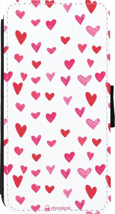 Produktbild PhoneLook Hülle Wallet schwarz Valentine 2022 Many pink hearts (Apple iPhone 7)