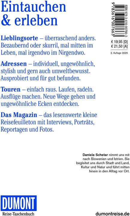Produktbild Reise-Taschenbuch Reiseführer Slowenien & Istrien (Deutsch, Daniela Schetar, 2024)