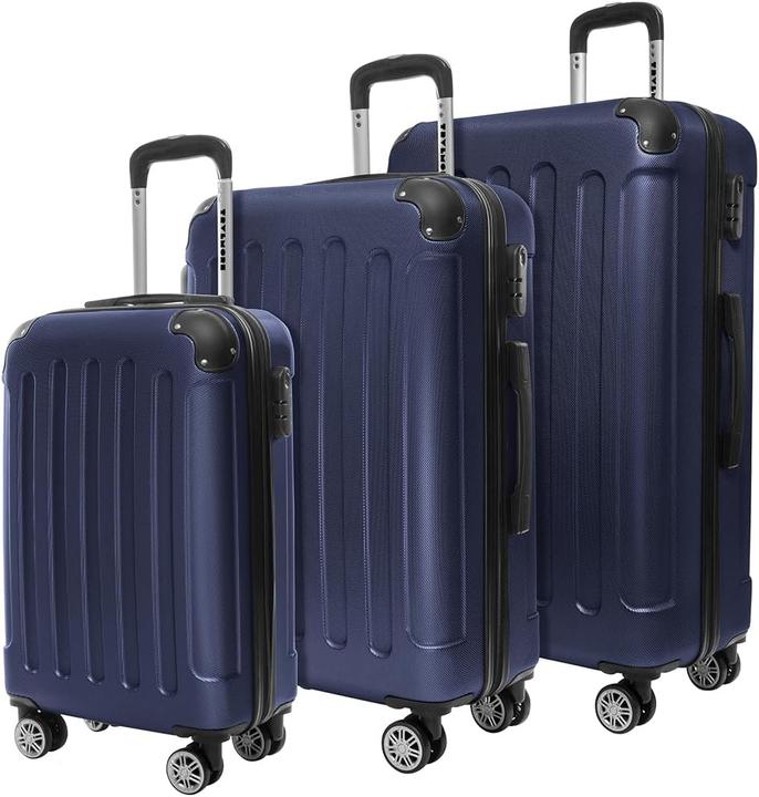 Immagine prodotto Trvlmore 3-teiliges Hartschalen-Kofferset, TSA-Schloss, Teleskopgriff (110 l, Bagaglio a mano (fino a 50 litri), M (50 - 90l), L (90 - 115l))