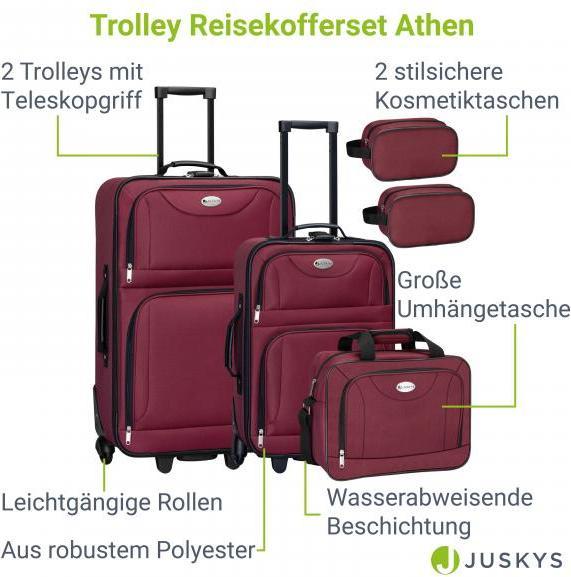 Image du produit Juskys Set de valises trolley Athen (60 l, M (50 - 90l), L (90 - 115l))