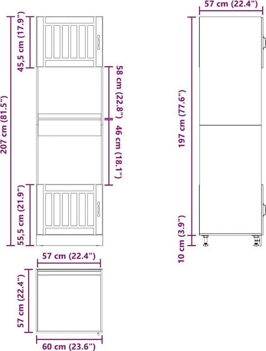 Produktbild VidaXL Madlene (60 x 57 x 207 cm)