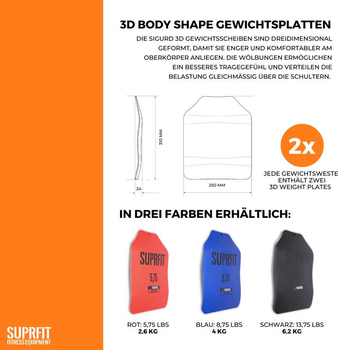Produktbild Suprfit Sigurd 3D Gewichtsweste (1 x 8 kg)