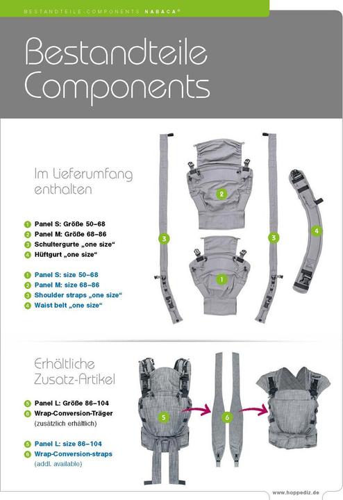Actual product image Hoppediz Baby carrier Nabaca Basic Set